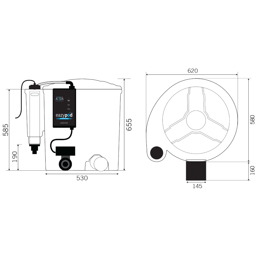 EazyPod Automatic UV dimensions
