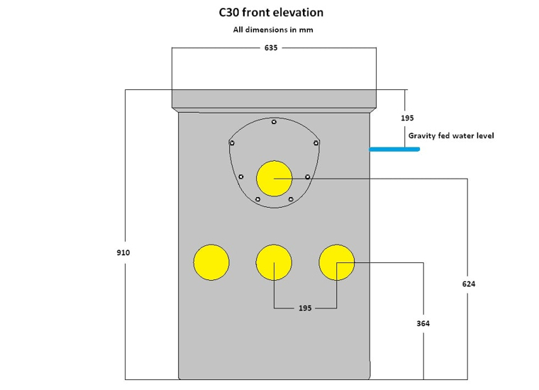 Draco Drum C30 340 Combi Unit dimensions3