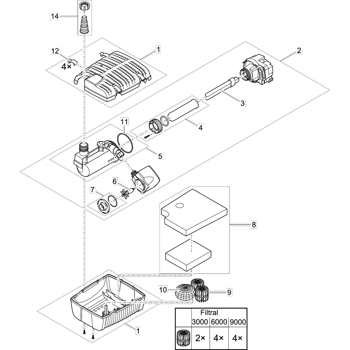 Oase Filtral UVC 6000 Spare Parts diagram Oase Filtral UVC 6000 Spare Parts diagram
